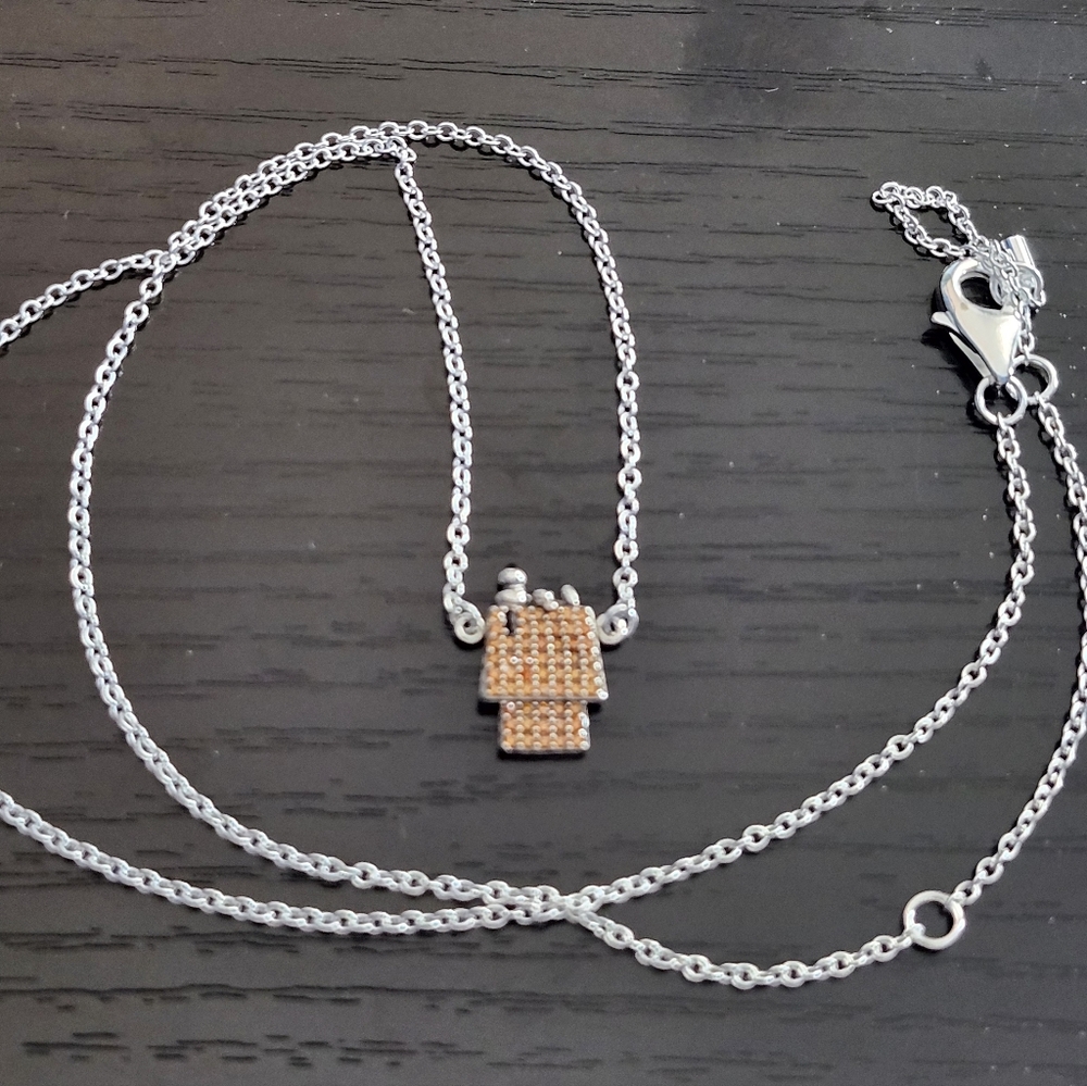 Dainty Peanuts Snoopy Silver Necklace - Picture 4 of 6